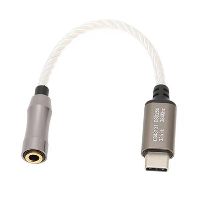 Type C To 3.5mm Headphone Amplifier 15cm5.9in 120dB Headphone Amplifier for Android PCSilver