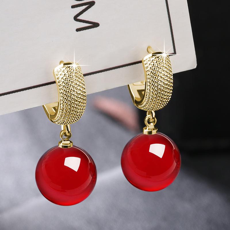 

Женские гипоаллергенные серьги-кольца с пряжкой, винтажные круглые серьги-подвески с каплей из янтаря и пчелиного воска, женские вечерние украшения для ушей, циркон