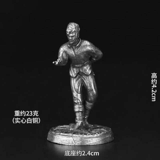 White Copper Illithid Soldier Miniature Tabletop Wargame RPG Battle Model Chess Piece Collection Decor Car Interior Decor