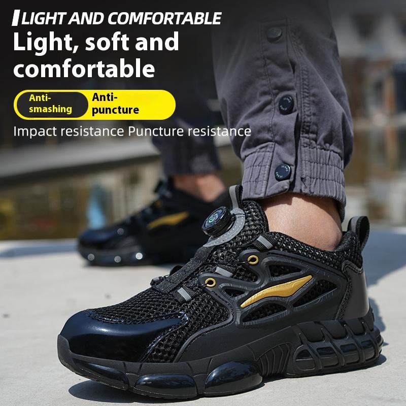 Rotating Button Safety Shoes Men Anti-smash Anti-puncture Work Shoes Fashion Men Safety Sport Shoes Security Protective Boots