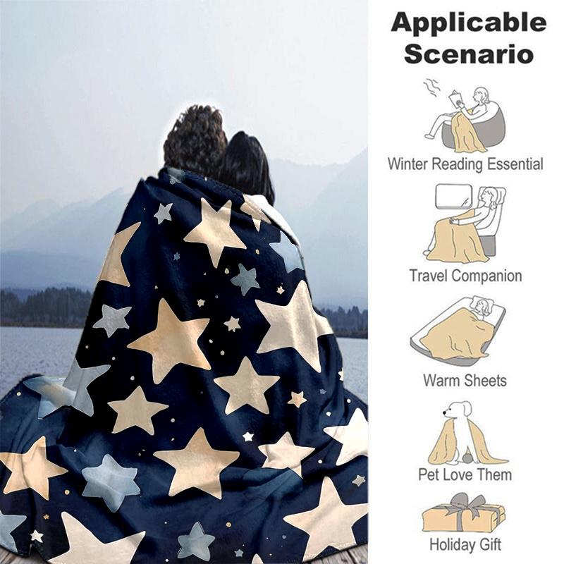 1pc Starry Night Sky Design Blanket Soft Throw for Home Decor, Gift Idea, Living Room .B049