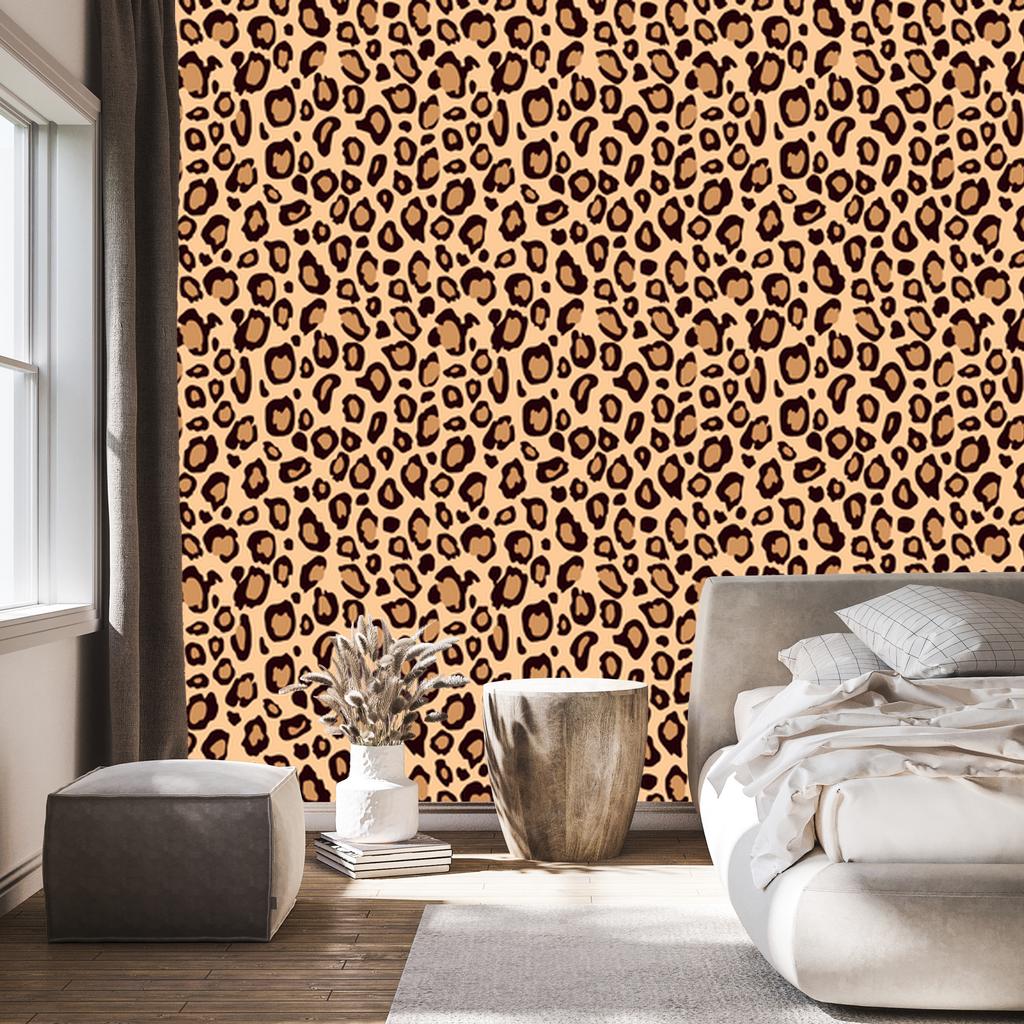Animal Skin Wallpaper Orange and Cream 50x1000