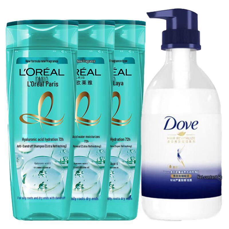 Dove Nourishing Shower Milk & L Oreal Anti-Dandruff Shampoo Bundle