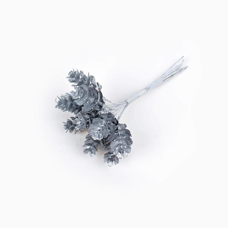 1Pcs Gold Silver Artificial Pinecone Bouquet Christmas Decorations Fake Plant for Home Decor Garland Gifts Ornament Accessories