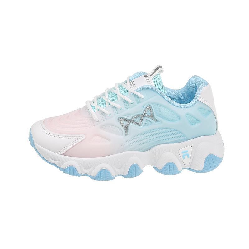 

Летняя обувь для папы, женская дышащая обувь с градиентной сеткой и высокими весенними и осенними белыми туфлями 40 синий