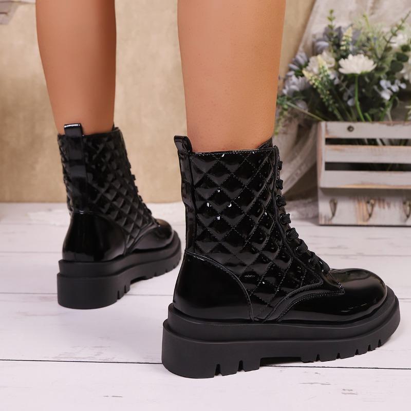 Ladies Shoes  Mid-Calf Women's Fashion Lace-up Modern Boots Women Winter Plus Size Round Toe Best Seller Shoes for Women