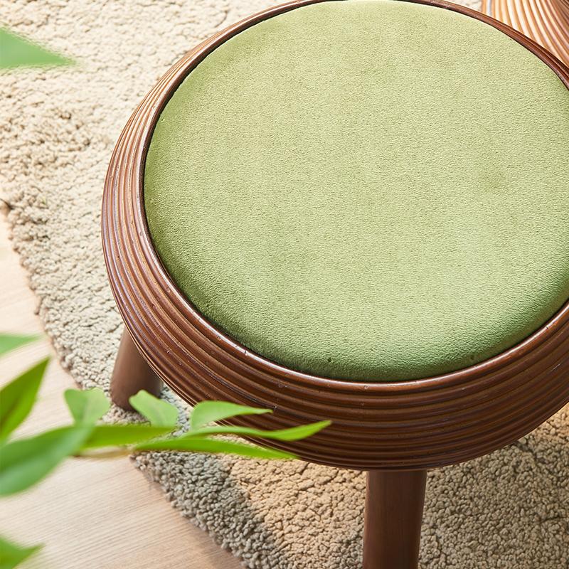 White Wood Tatami Coffee Table Stable Balcony Small desk Natural Rattan Soft-Padded Stool Chinese Style Round Window Seat