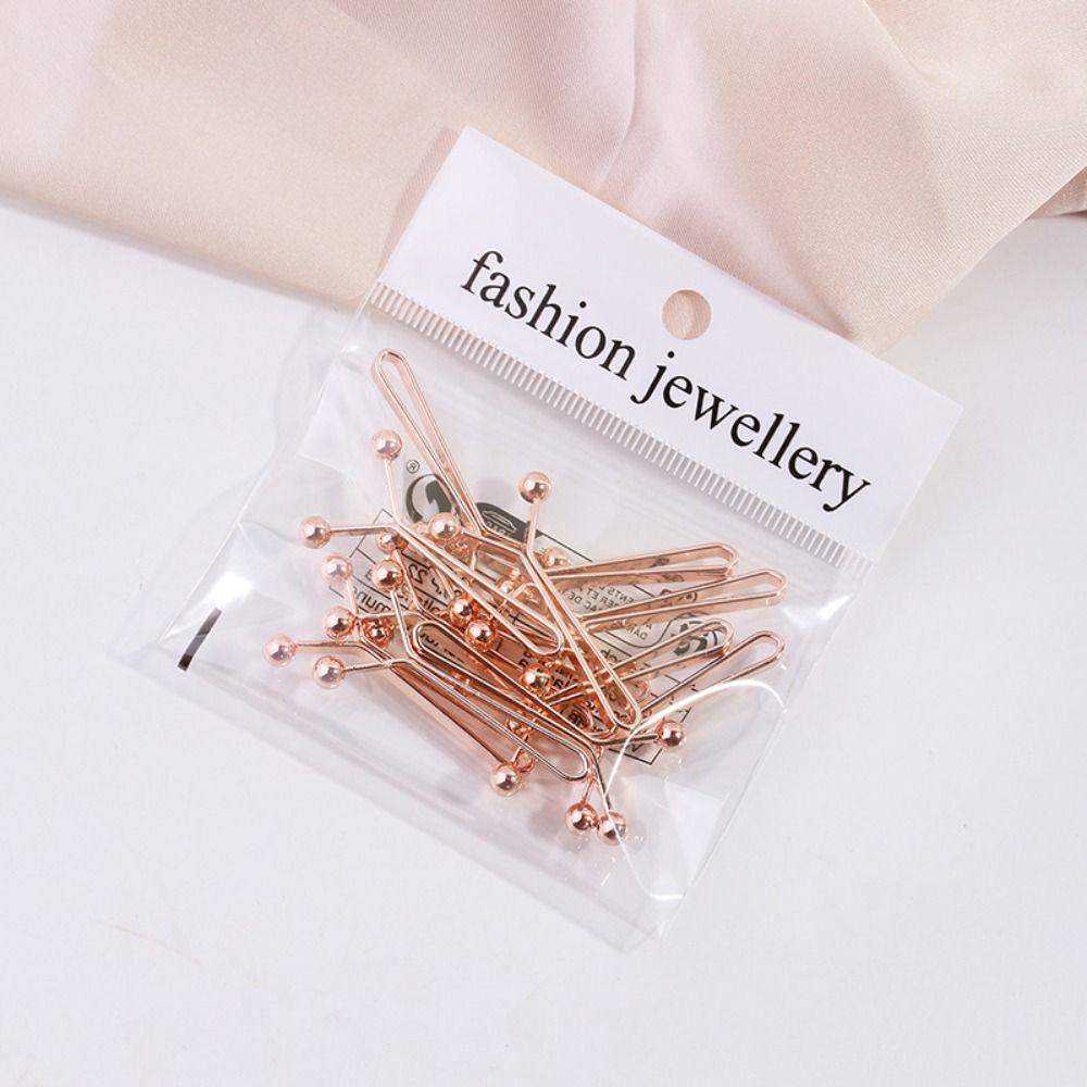 12pcs/lot Round Ball Multicolor Hijab Clips Electroplating U Scarf Clips Cute   Lady