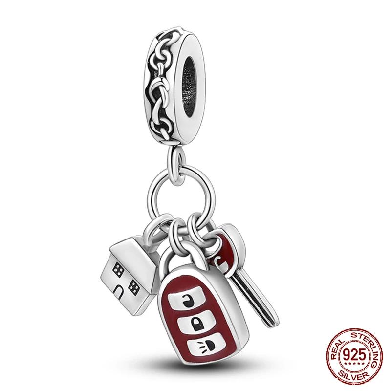Copper Red Color Collection Heart Shape Charm Bead Charms Bead Charms Suitcase Pendant Compatible With Authentic Bracelets Lucky Jewellery Gifts