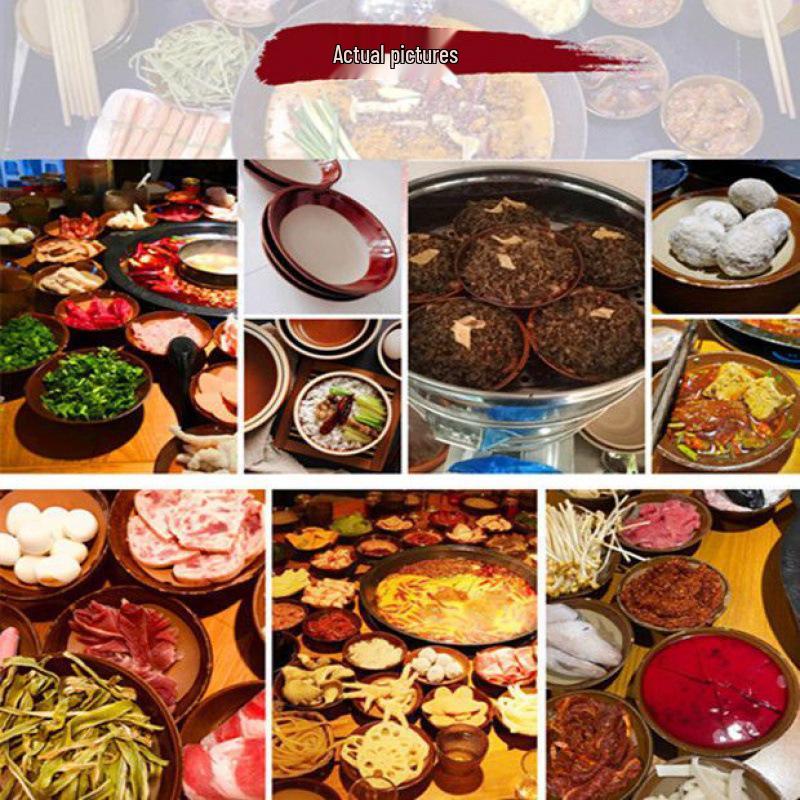 Vintage Steingutschale: Eingelegtes Gemüse & Geschmorter Schweinefleisch Hot Pot