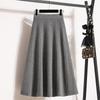Large size women's clothing winter new fat mm knitted skirt fashionable versatile high waist thin A word big swing skirt