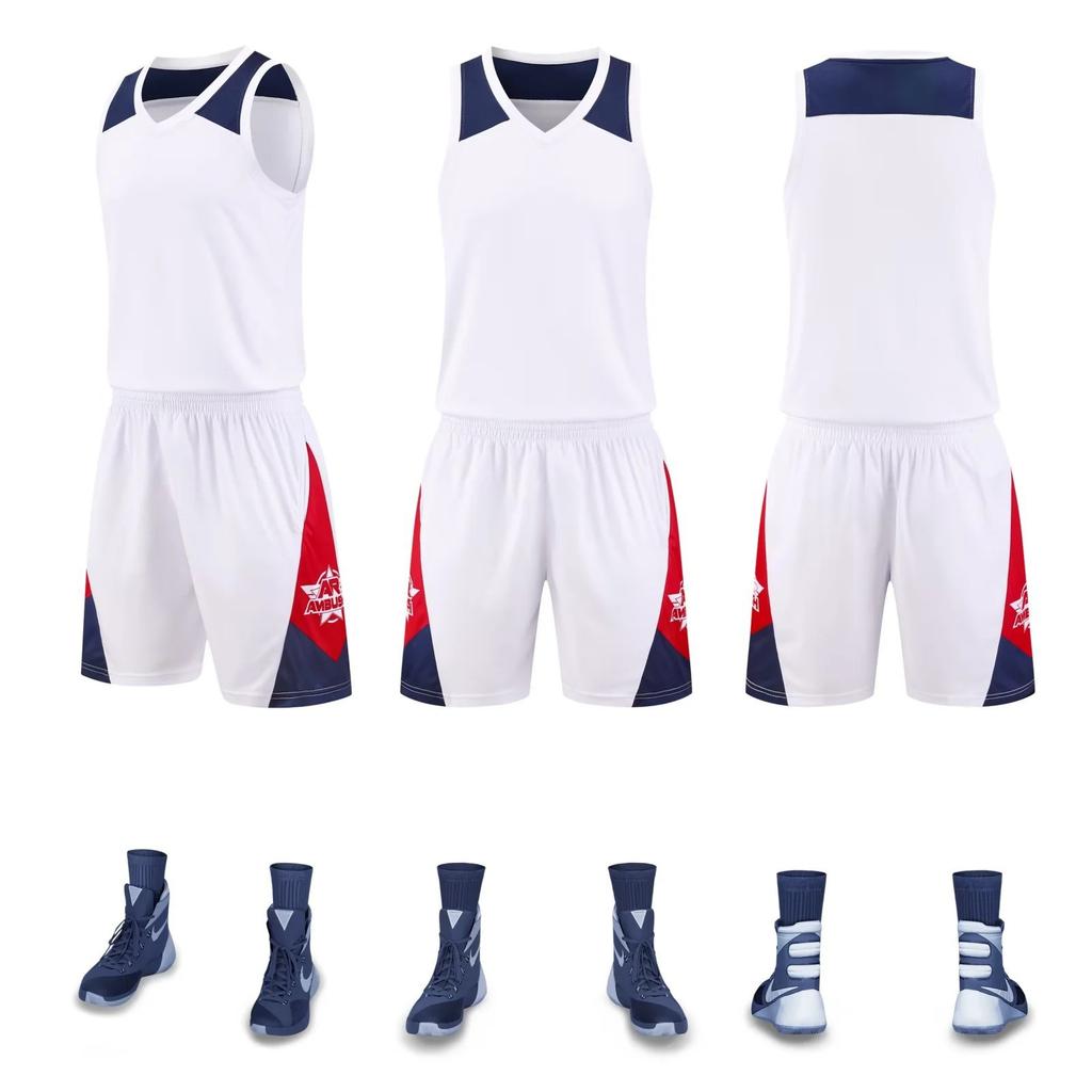 Wholesale basketball jersey double pocket basketball jersey men's training jersey group buying print adult children's jersey