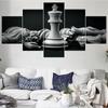 5-delat Schacktema Canvasväggkonstset Svartvita Vintageposters Heminredningstillbehör