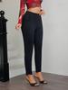 Rose Beauty A Casual Slant Pocket Elastic Waist Stretchy Pull-On Asymmetrical Hem Carrot Classic Skinny Dress Pants