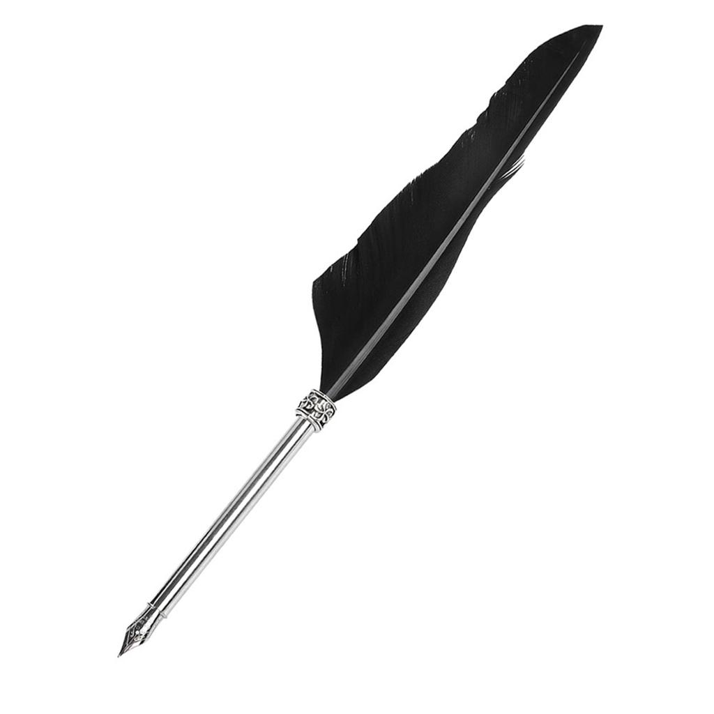 Retro Leather Notebook with Fountain Pen Feather Dip Pen Ink Bottle Set Stationery Gift Box