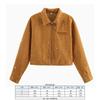 Womens Faux Suede Collar Jacket With Front Pockets Classic Single-Breasted Design 2025 Urban Chic Outerwear