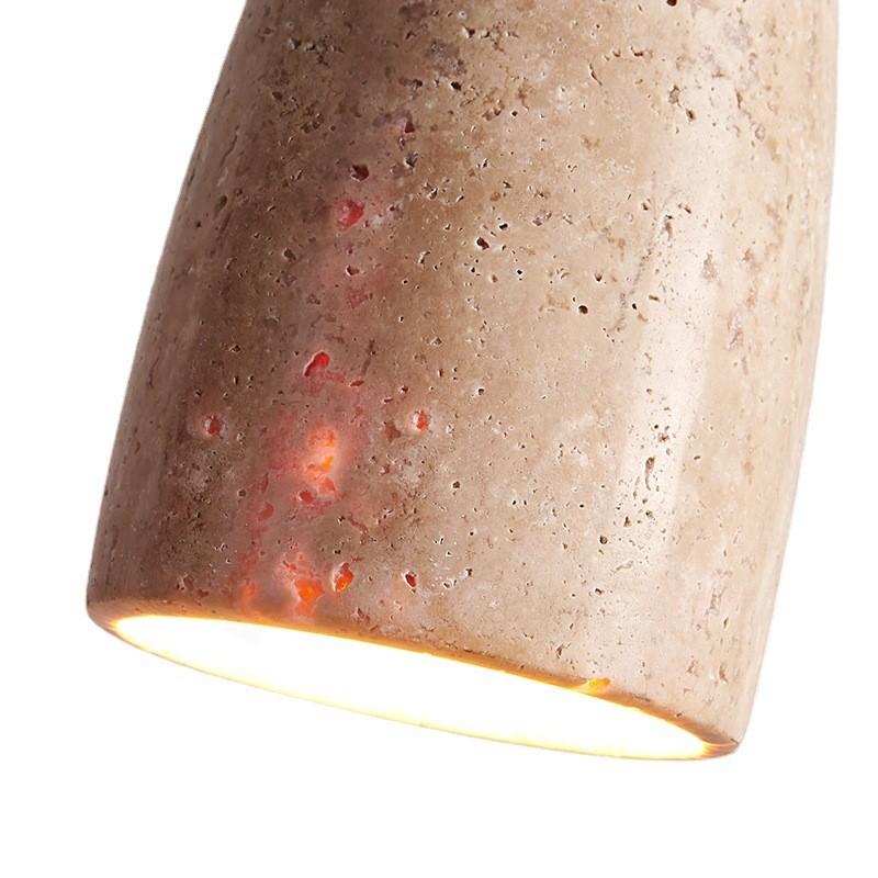 Cross-border Restaurant Lamp Bedroom Bedside Chandelier Cream Wabi-sabi Style Bar Bed Decoration Yellow Travertine Lamps