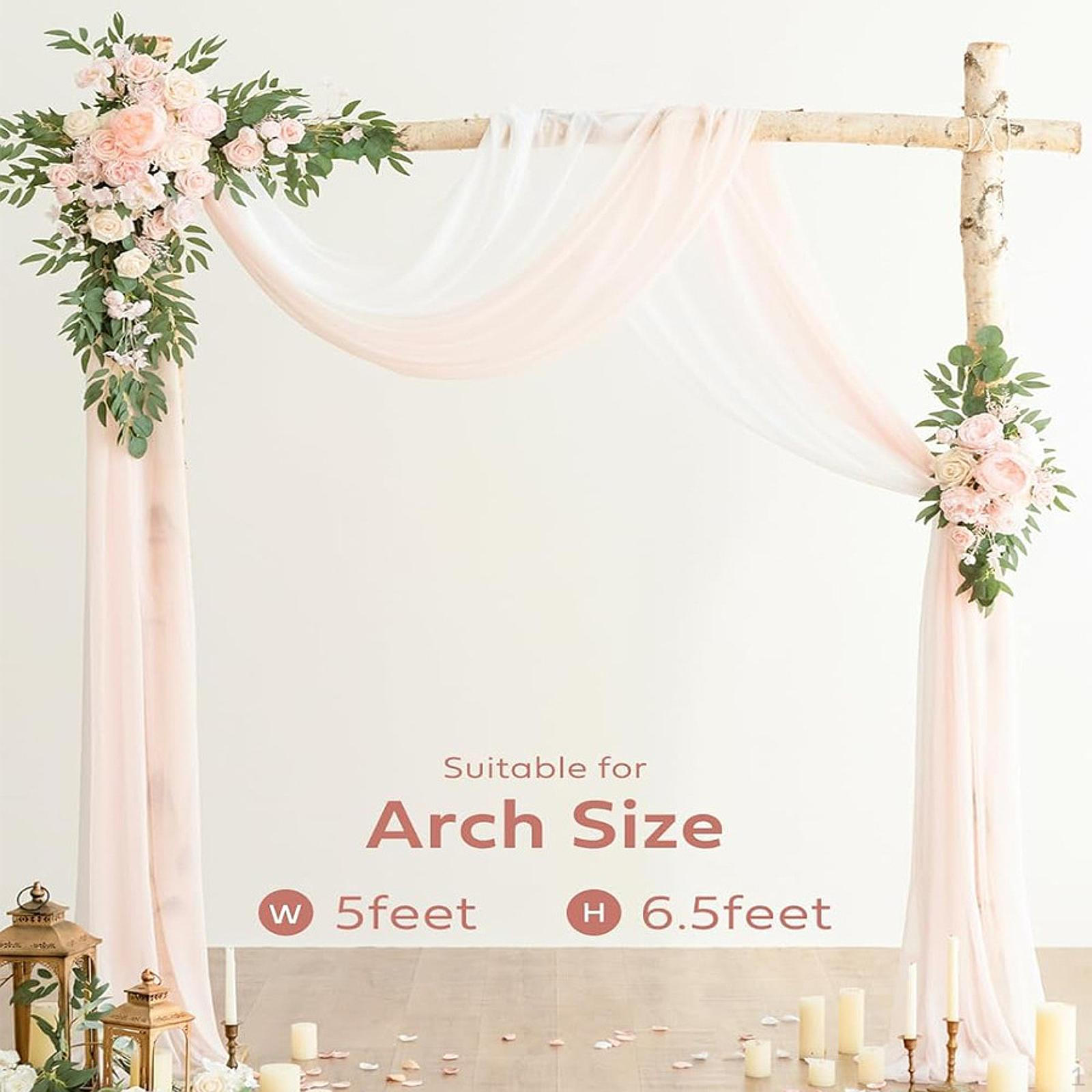 

Artificial Wedding Arch Flowers with Drape Fake Silk Decoration Door Wreath for Shower Lawn