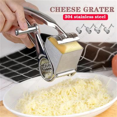 Handheld Stainless Steel Rotary Cheese Grater Kitchen Tool Garlic Carrot Cutter Slicer Shredder Grinder