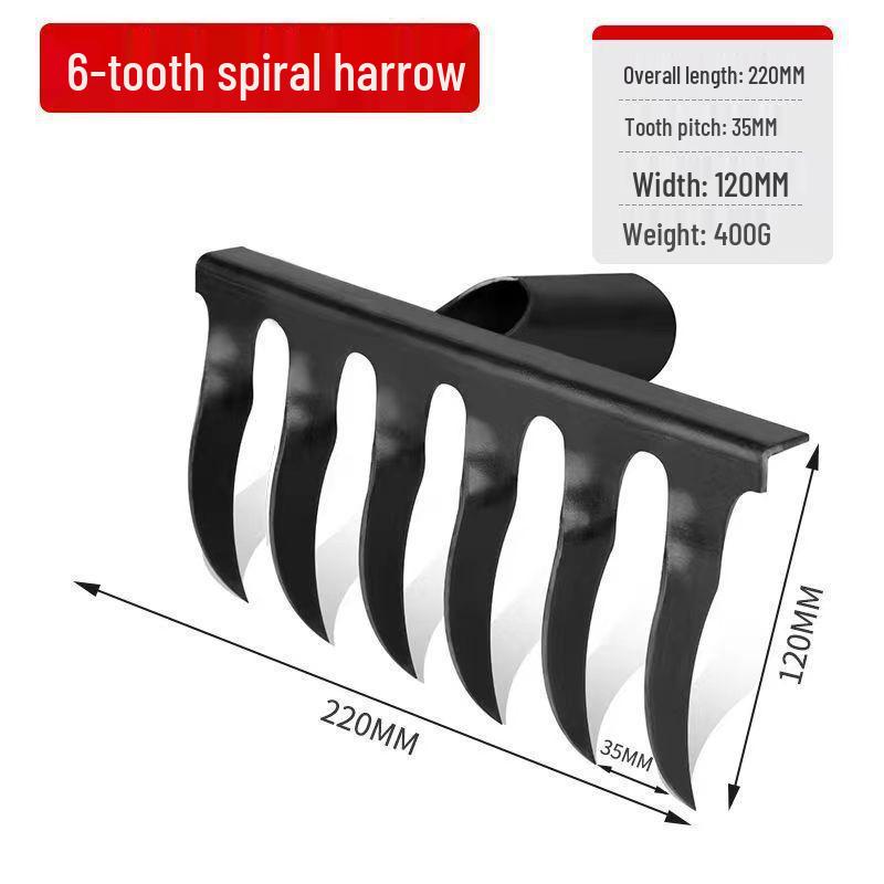 Manganese Steel Hand-Forged Spiral Rake: Multifunctional Garden Tool
