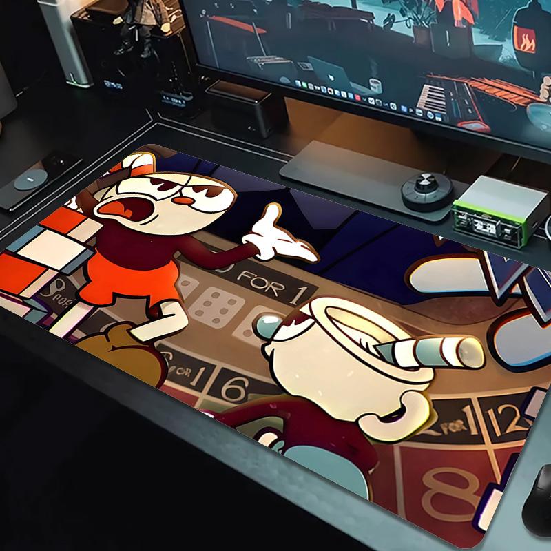 Cuphead Print Cushion Non-slip Laptop Tablet Big Mousepad XXL Mat Mini PC Playmat With Lock edge