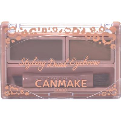 Canmake Styling Dual Eyebrow 02 Warm Wax Base X Powder 3D 1 Count Brown, Base, Soft, Eyebrows, (x 1)