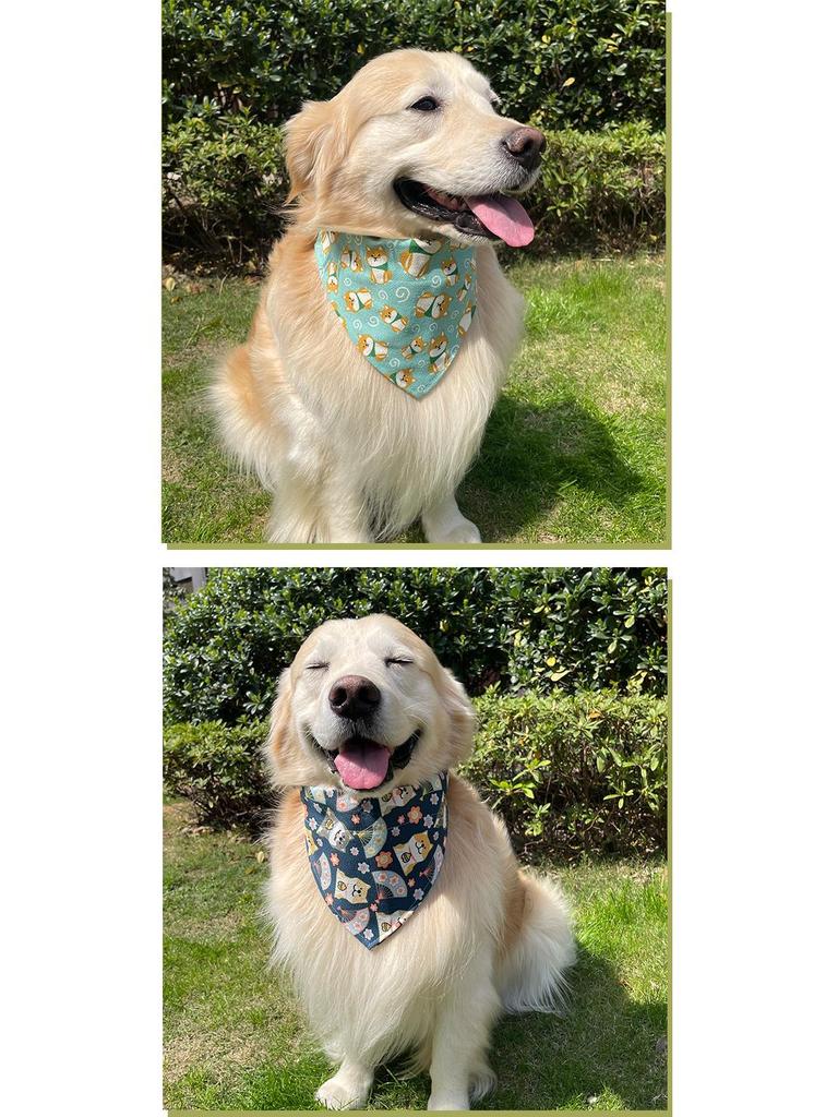 Pet Bib Triangle Scarf for All Dogs: Golden Retriever, Samoyed, Shiba Inu