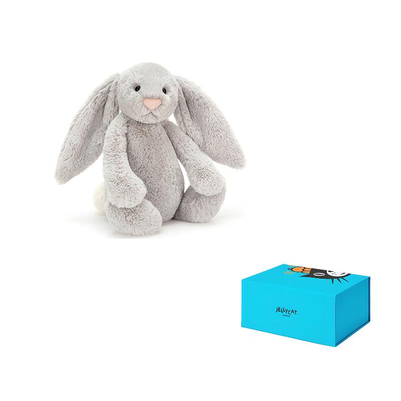 

JELLYCAT Застенчивый серебристый зайчик Плюшевая игрушка Medium Size 31cm серебряный серый