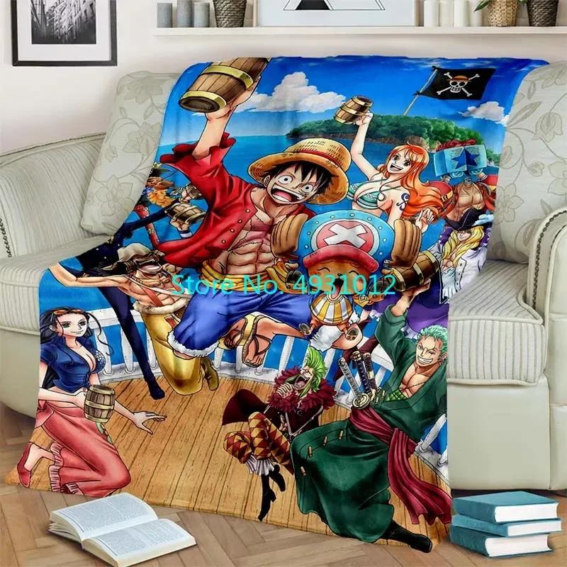 Cartoon Cover Blanket Luffy Student Air Conditioning Blanket Flannel Lamb Sherpa Blankets Baby Kids Gift Throw Sofa Bedroom