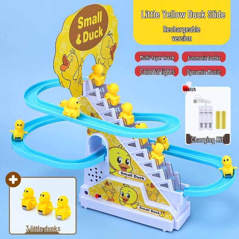 Electric Duck Climbing Stairs Toy with Music for Toddlers 1-3 Years