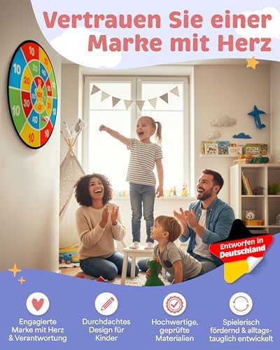 Mookrook XXL Kids Velcro Dart Board, Double-Sided 73cm Diameter, Outdoor Throwing Game with 16 Balls, Perfect Gift for Children