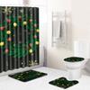 Christmas Shower Curtain Floor Mat Combination Four-Piece Set Bathroom Toilet Carpet Shower Room Mat Foot Mat