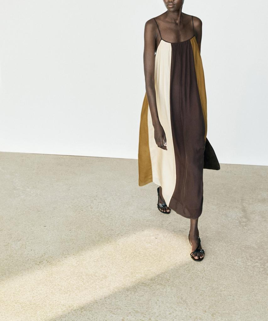 Masimodutti Fluid Strap Midi Dress