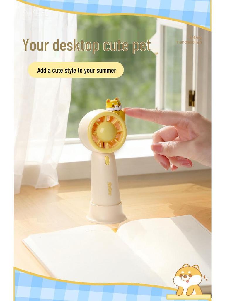 Compact USB Rechargeable Low Noise Donut-Shaped Handheld Turbo Fan