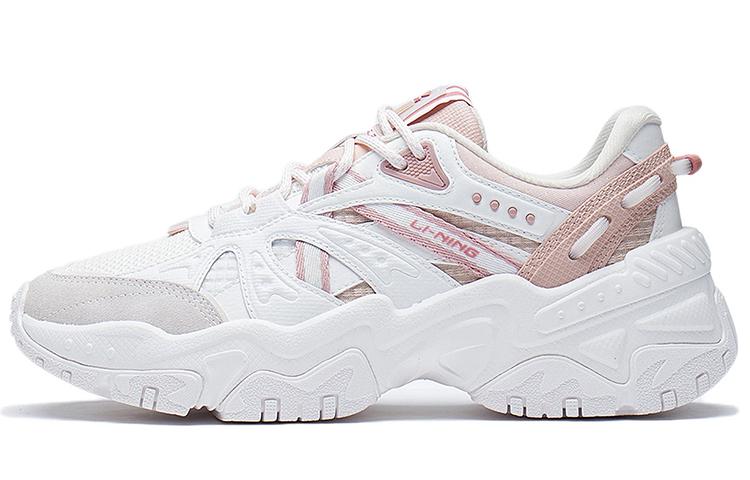 Li Ning Casual Shoes Women s Low Top Mist White/Tea Orange Pink/Rose Pink AGLS052-3 37