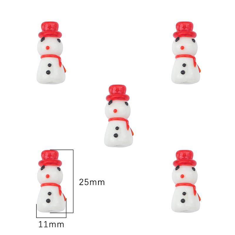 1Pc Hand Painted Glazed Funny Cartoon Christmas Charm Beads for DIY Jewelry Craft Making