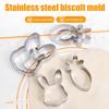 4Pcs/Set Cake Mold Rabbit Carrot Design Cookie Cutter Set Stainless Steel 430 Non-Stick