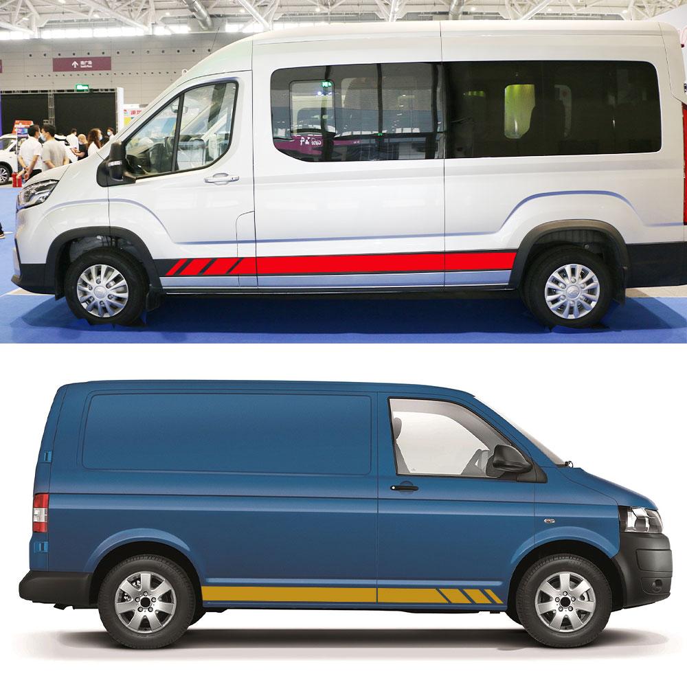 2PCS Car Door Side Stickers For Volkswagen VW Transporter T4 T5 T6 Caravelle Multivan Camper Van Vinyl Decals Accessories