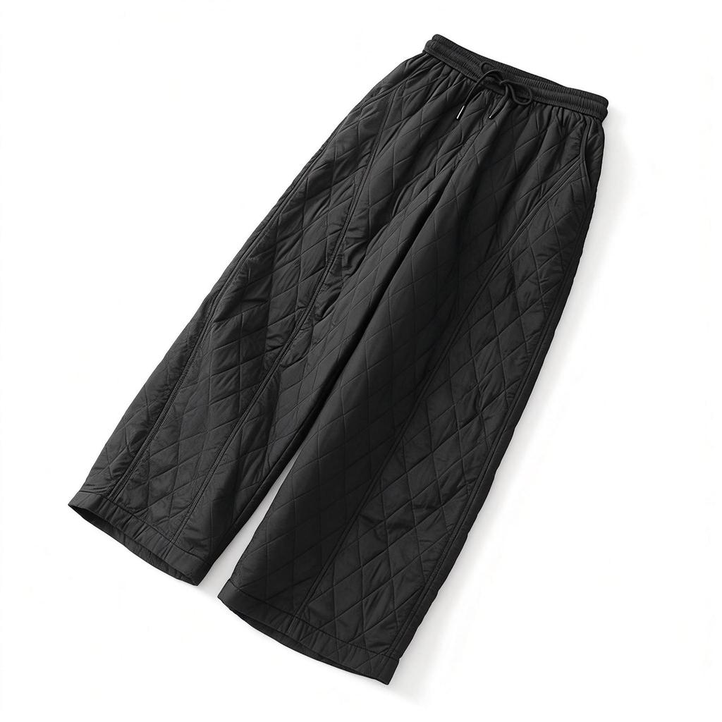 2025 Winter Women's High Waist Retro Quilted Padded Pants