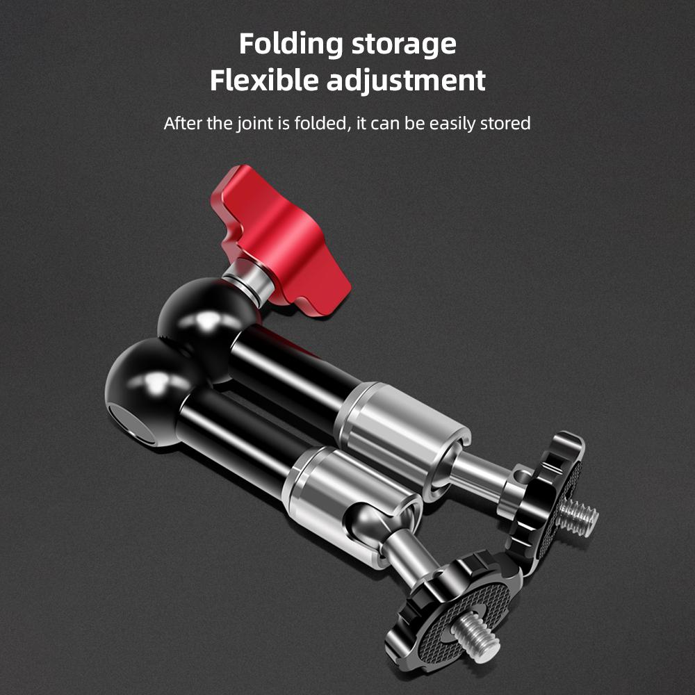 Adjustable Articulating Friction Arm Flexible Extension Bracket Aluminum Alloy with Dual 1 4 Inch Screw 360 Degrees