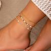 New 3Pcs/Set Kpop Boho Sequin Pendant Anklet Braclet Leg Chain Elastic Beads Link Barefoot Women Summer Jewelry Accessories