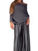 New Elegant Off-Shoulder Top & Wide-Leg Pants Two-Piece Set Outfit