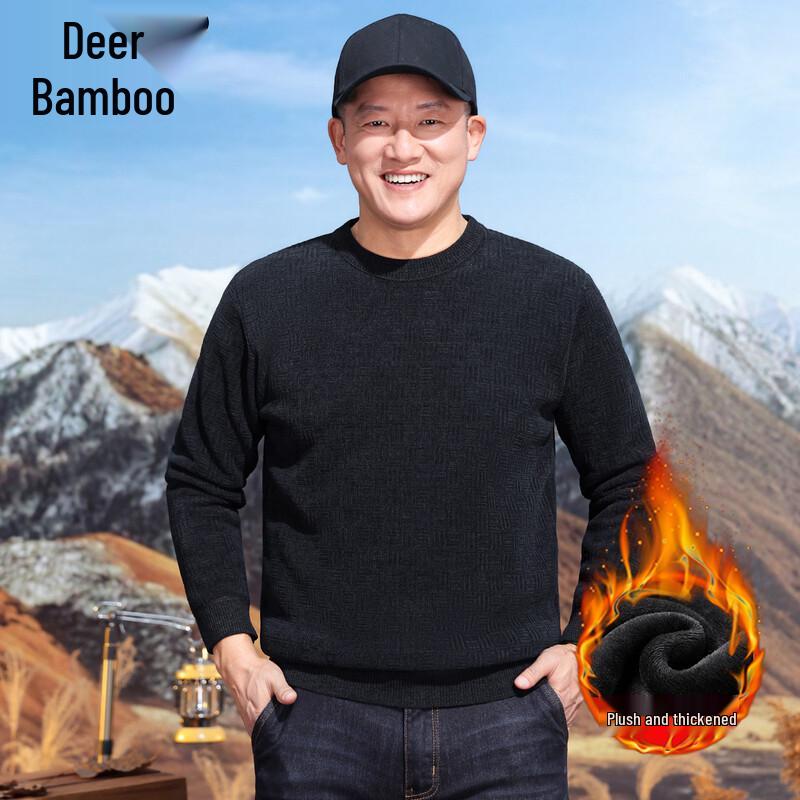 Luzhu Men s Chenille Fleece-Lined Thermal Sweater 180