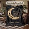Moonlit Garden Dreams Theme Throw Blanket Custom Name Text Personalized Blanket Soft Cozy Blanket for Home Sofa Bed