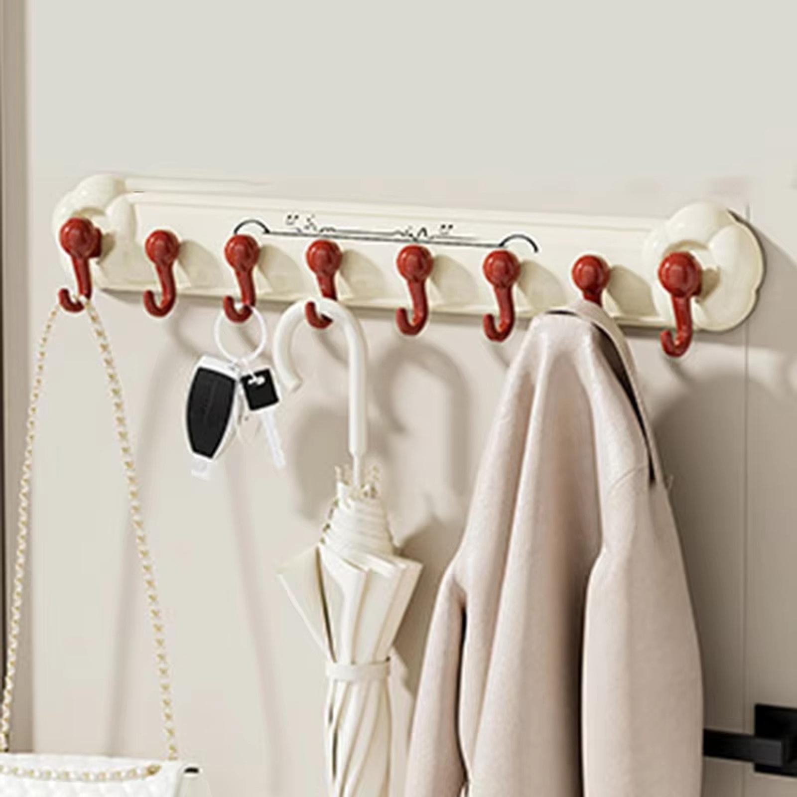 

Suction Cup 8-in-1 Hook, Punch-Free Wall Mounted Multi-Hook Rack, Strong Adhesive Organizer for Bathroom one size червоний