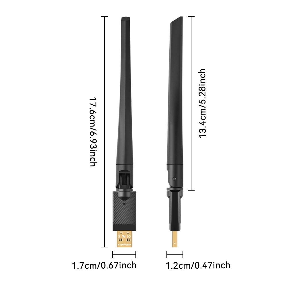 900Mbps Wifi Adapter USB Dongle 2in1 Dongle Dual Band 2.4G 5GHz Wireless Receiver Bluetooth 5.4 For Windows 10/11