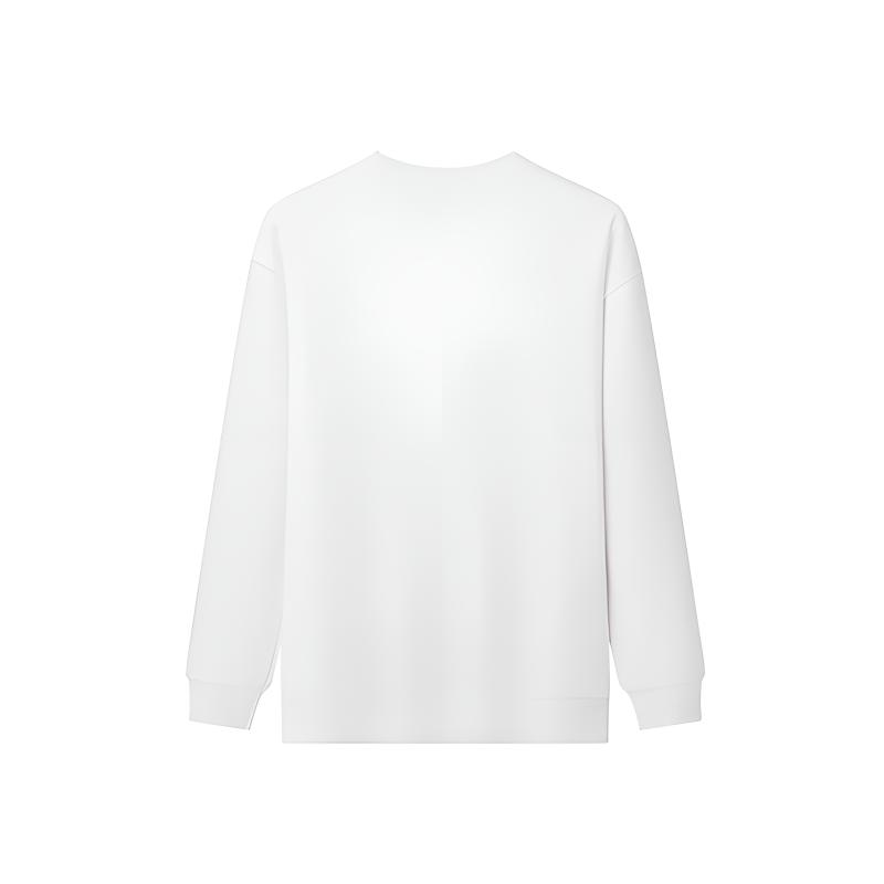 Li Ning Logo Print Comfortable Fleece Thick Round Neck Long Sleeve T-Shirt Men Tops YTLV119-3