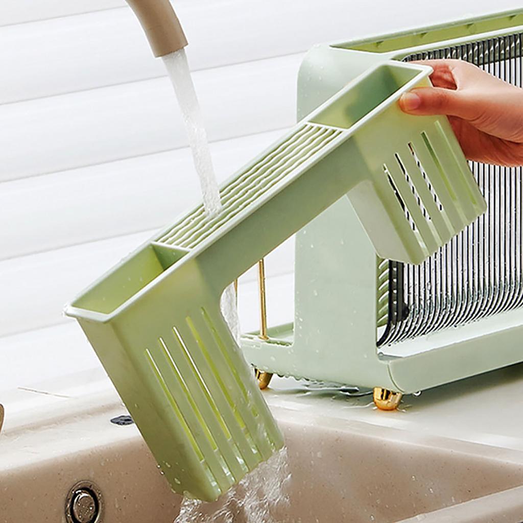 Utensil Holder for Kitchen Counter Anti Slip Utensil Drying Rack Multifunctional Chopsticks Spoons Forks