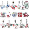 Original Snowman Blue Snowflake Red Gift Christmas Tree Roller Skates Charms Beads Fit Braceletcopper Women Diy Accessory