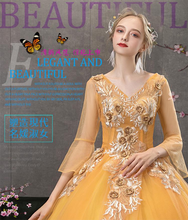 Abendkleid, flauschiger Rock, lange Performance-Kleidung für Gastgeber, Schüler der Gesangskunstprüfung, Belcanto-Solo-Bühnen-Jahrestreffen-Kleid, Damen